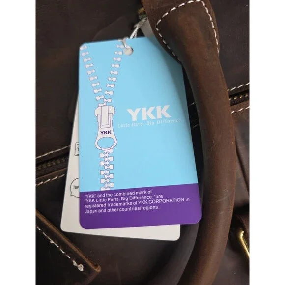 NEW LEATHFOCUS CHOCOLATE BROWN LEATHER TRAVEL DUFFLE BAG CARRY ON LUGGAGE-24inch - Picture 6 of 16